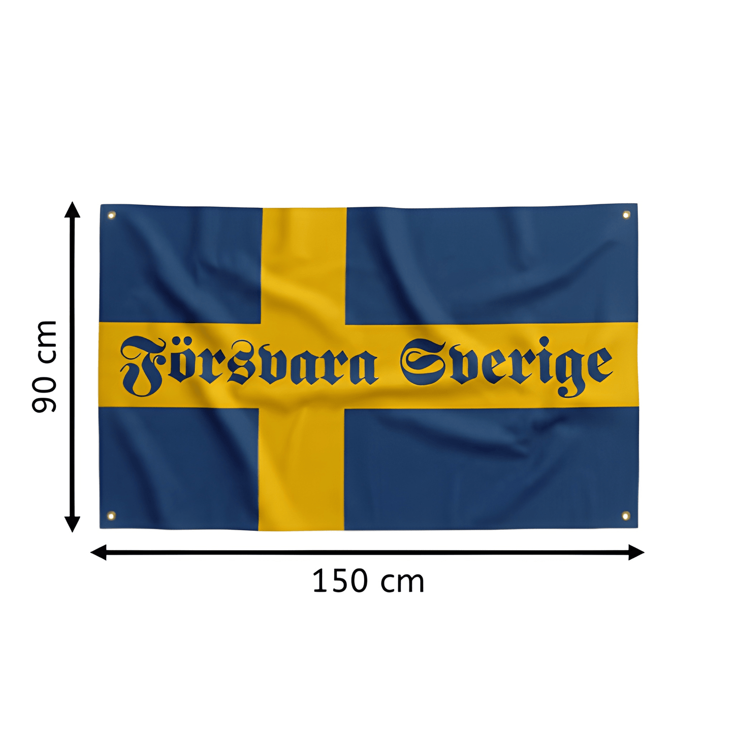 Dekorativ flagga 'Försvara Sverige' | 150 × 90 cm