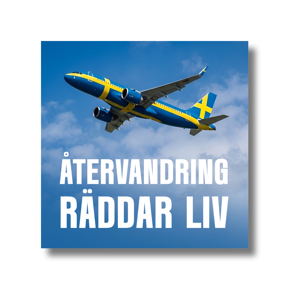 Klistermärke 'ÅTERVANDRING RÄDDAR LIV'