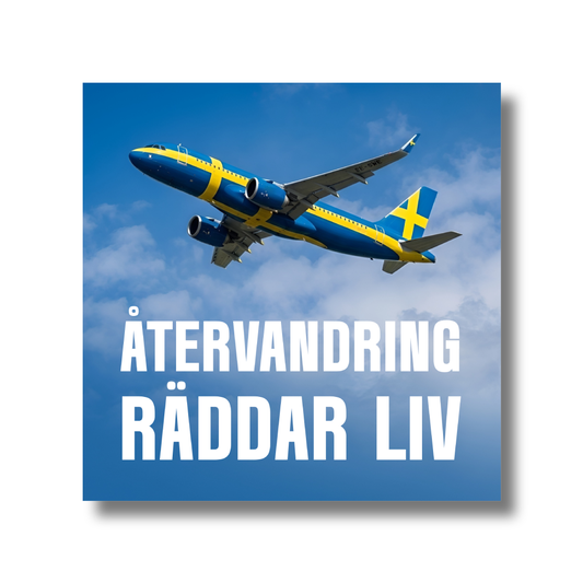 Klistermärke 'ÅTERVANDRING RÄDDAR LIV'